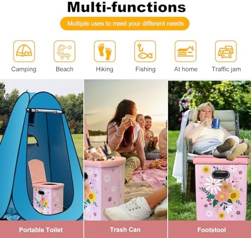 Ann Katy Upgrade XL Portable Toilet for Adults, Extra Large Camping Toilets - Image 6