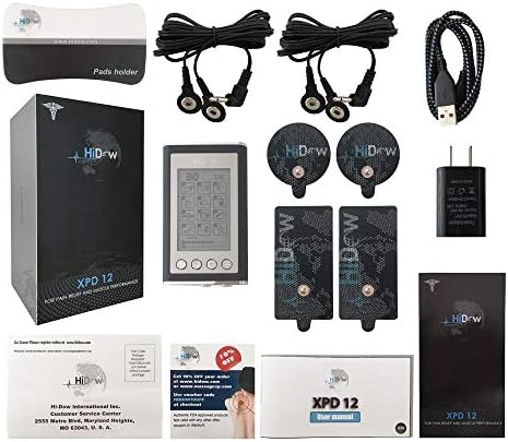 HiDow XPD Dual Channel TENS EMS Unit 12 Modes Muscle Stimulator Pain Relief Therapy Electronic Pulse Massager for Sore Muscles in Your Shoulders, Back Sciatica Pain, Ab's, Legs, Knee's and More - Image 3
