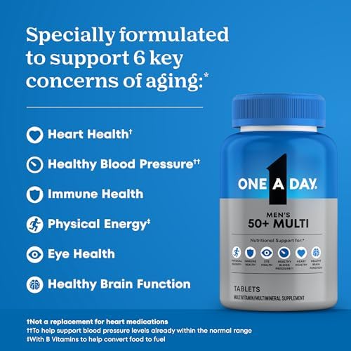 One A Day Men’s 50+ Healthy Advantage Multivitamin, Multivitamin for Men with Vitamins A, C, E, B6, B12, Calcium and Vitamin D, Tablet, 200 Count (Pack of 1) - Image 2