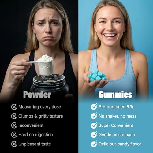 EAA Gummies - 2:1:1 BCAA Formula (8300mg) - Essential Amino Acids for Muscle Recovery & Endurance - Non-GMO, Gluten Free, Sugar Free, Vegetarian, Blue Raspberry Flavor - 90 Count - Image 6