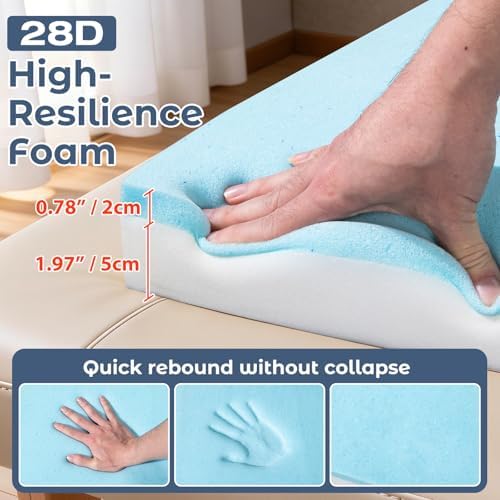 Noverlife 3" Memory Foam Massage Bed Mattress Topper with Removable Cover - Image 3