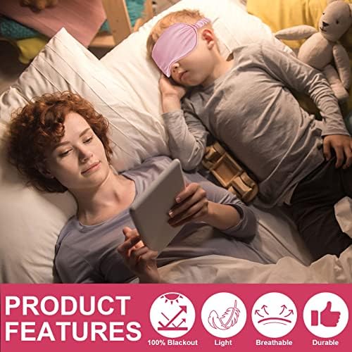 IEKEODI 2 Pack Silk Sleep Masks, Light Blocking Eye Masks, Black & Pink - Image 6