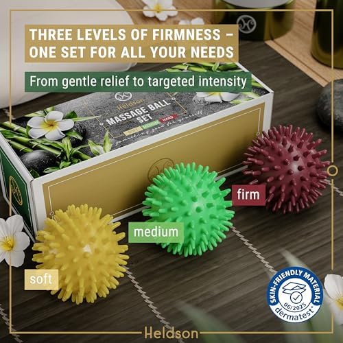 HELDSON Spiky Massage Ball Set 3 Pcs – Foot Massage Balls Soft to Hard - Image 4