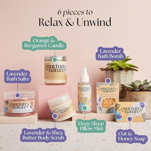 Nurture by Nature Spa Gift Baskets for Women - at Home Spa Kit, Bath Set - Image 4