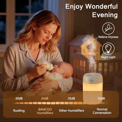 Plant Humidifier Indoor, 650ml Humidifier for Plants, Gray - Image 4