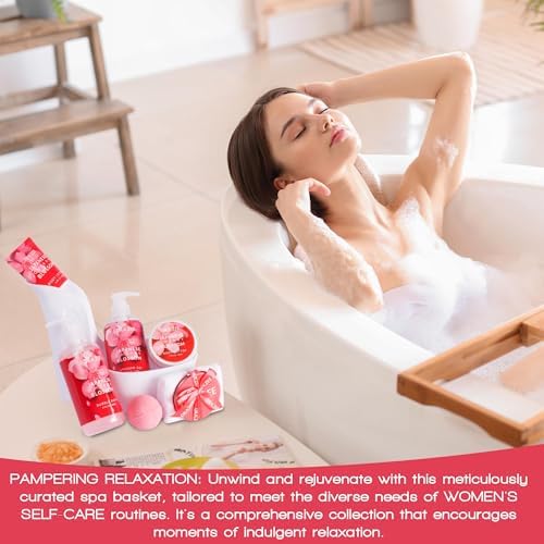 Draizee Heel Shoe Spa Gift Basket for Women, 8 Pc Cherry Blossom Scented - Image 2