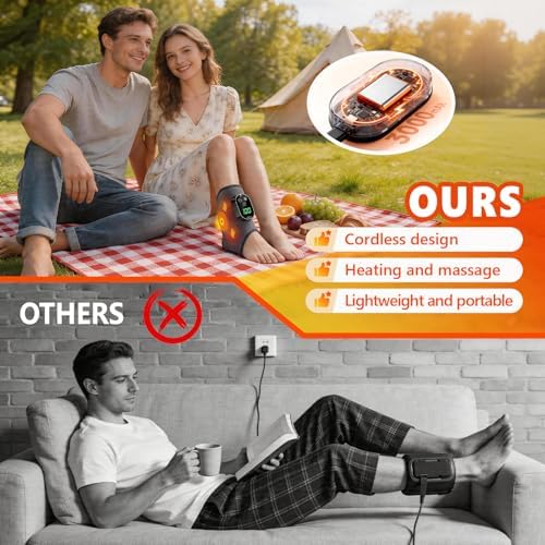 AWIL 2 Pack Update 3-in-1 Wireless Ankle and Foot Massager Heating Vibration Support Wrap for Daily Ankle Care - Image 7
