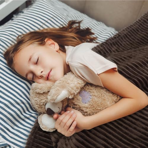 Bnuitland Brown Fleece Throw Blanket, 300GSM Soft Warm Cozy Fluffy Throw for Babys & Pets, Stripe Pattern 50"x40", All Season Sofa Bed Blanket for Home Decor - Image 5