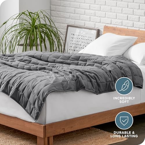 Bare Home Cotton Weighted Blanket (Grey, 60"x80" 20lbs) - Image 5