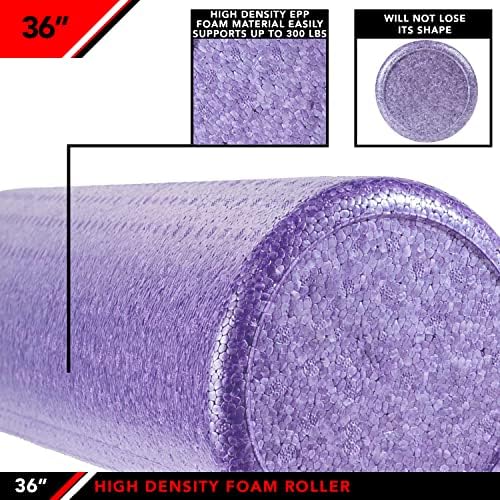 JFIT High Density Foam Roller – EPP Deep Tissue Massage Roller for Muscle Recovery, Myofascial Release & Stretching - Image 4