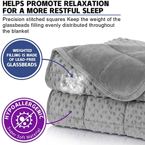 Huloo Sleep Weighted Blanket Queen 15lbs for Adult(60"×80",Gray) Breathable Soft Minky Weighted Throw Blanket for All Season,Heavy Blanket with Premium Glass Beads - Image 3
