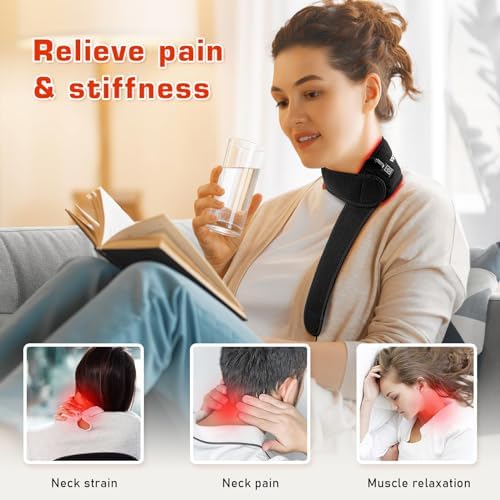 Viconor Red Light Therapy for Neck, Near Infrared Light Therapy Belt Wearable Infrared Neck Wrap with Timer Infrared Belt for Chin Firming V Face Lifting Mask Body Neck Hand Wrist Legs Unisex Gift - Image 2