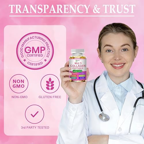 Multi Collagen Peptides Softgels - Hydrolyzed Collagen Peptides For Women & Men with Vitamin C Hyaluronic Acid - High Absorption Collagen Complex for Skin Hair Nail & Joint - Type I, II, III, V, X - Image 6