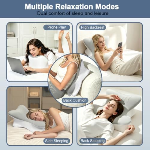 Cervical Neck Pillow for Pain Relief, Ergonomic Reading Pillow for Bed - Image 7