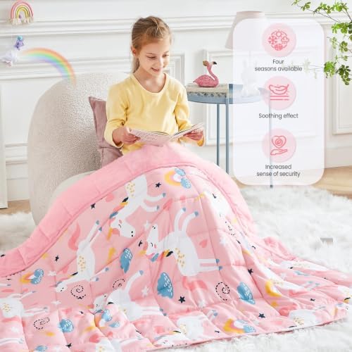 Cooling Unicorn Weighted Blanket 3 lbs Heavy Throw Blanket, 36"x48" - Image 6