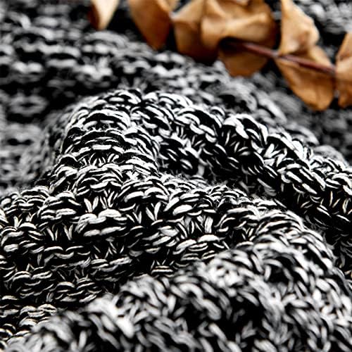 Longhui bedding 100% Cotton Knitted Throw Blanket – Black White, Soft & Cozy, Machine Washable, 60"x80" – Perfect for Living Room, Couch, Sofa, Bed or Travel - Image 3