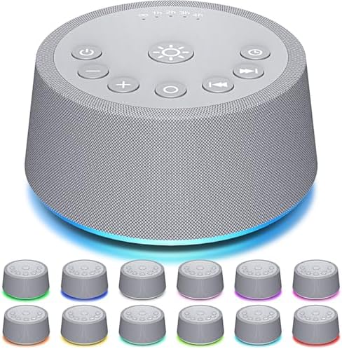 SoundLegend Sleep White Noise Sound Machines 32-Level Volume 30 Sounds 12 Colors Light 5 Timers Adjustable Light Brightness Compact for Everyone Travel Gift Memory Function by SoundLegend