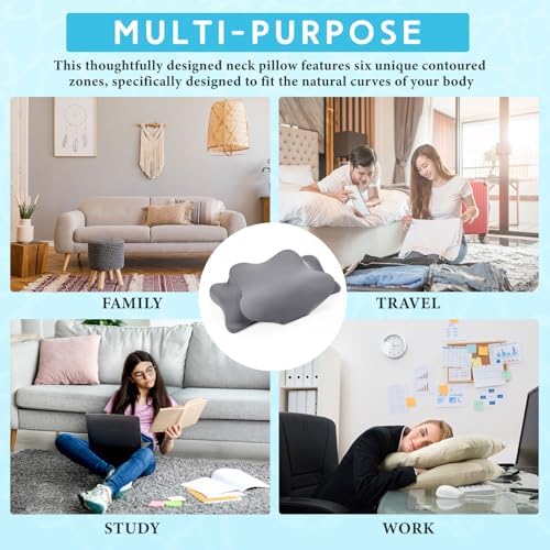 Hahafelt 2 Pcs Cooling Cervical Pillowcase with Zipper (Only Pillowcase) Ergonomic Cervical Neck Pillow Cover Breathable Cool Pillow Case for Side Back Stomach Sleepers(Dark Gray,Standard Size) - Image 7