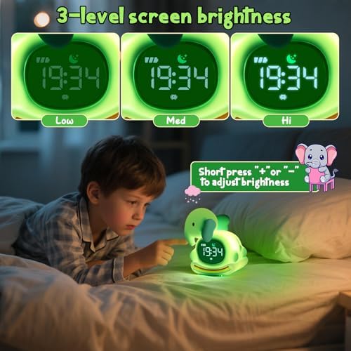 Alarm Clock for Kids,Wake up Clock for Kids,Digital Sleep Trainer with LED Display,Sleep Companion for Toddler,Color Changing Alarm Clock for Kids, Rechargeable,Gift for Girls Boys Teens Room Decor - Image 3