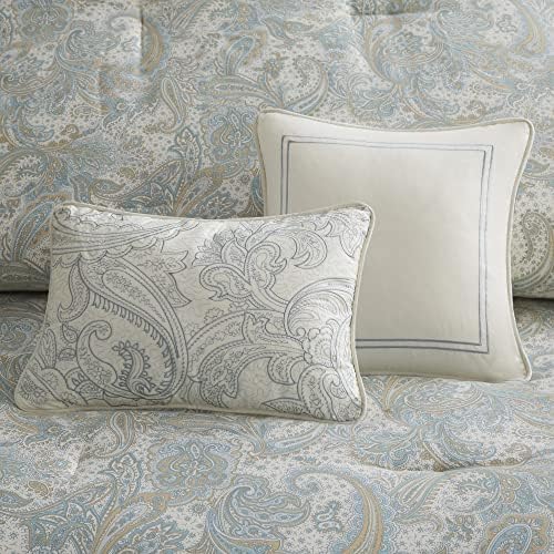 Harbor House Modern Design Decorative Pillow Hypoallergenic Sofa Cushion Lumbar, Back Support, Oblong 12" x 18", Paisley Blue - Image 2