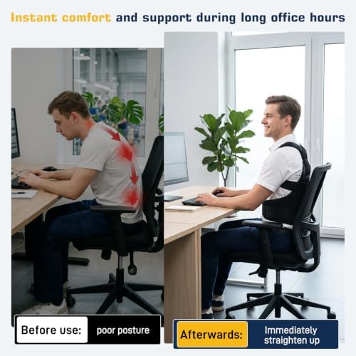 Adjustable Posture Corrector Back Brace for Men Women, Upgraded Flexible Full Back Support Brace, Breathable Invisible Back Straightener for Posture Improving and Pain Relief,Neck,Shoulder,Waist Pain (L) - Image 6