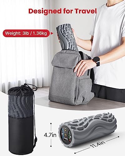 FITINDEX Vibrating Foam Roller for Exercise,5 Vibration Speeds,Rechargeable - Image 3