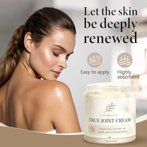 True Joint Cream, Magnesium & MSM Body Cream with Lavender Oil, Arnica and Frankincense, Moisturizing Massage Cream for Daily Skin Care, Non-Greasy Formula.1PC - Image 3