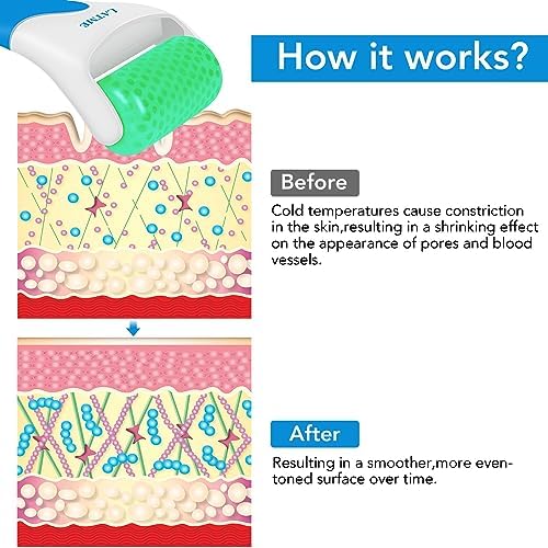 LATME Ice Roller for Face Eyes,Womens Gifts,Face Massager Roller Puffiness Migraine Pain Relief and Minor Injury (Green) - Image 4