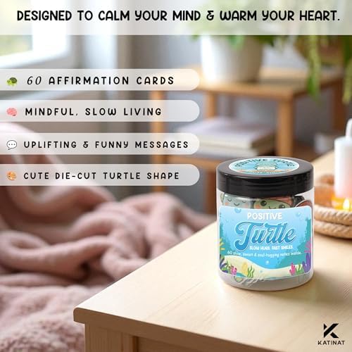 Positive Turtle Jar – Funny Birthday Gifts for Women Men Teens Stocking Stuffers Teen Girls Son Mom Dad Daughter Sister Friend Coworkers Teachers Gifts, Sea Turtle Gift for Women - Image 5