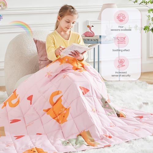 Weighted Blanket - 10 lbs Pink Cat Heavy Blanket - Small Size Breathable Lap Blanket(50"x60", 10 lbs) - Image 2
