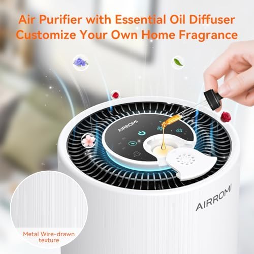AIRROMI Air Purifier for Bedroom with HEPA 3-in-1 Filter, Pet Air Purifier for Home Cat Pee Smell, Covers Upto 990 Ft², Quiet 360° intake Air Cleaner for pet hair,allergies,Dust,Smoke A2001 White - Image 5