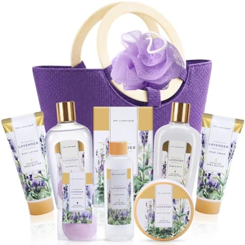 Spa Luxetique Lavender Spa Gifts for Women 10pc Gift Basket Set by spaluxetique