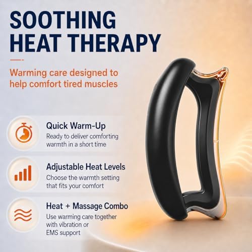 Electric Body Sculpt Massager, Portable Massage Tool with Soothing Heat & Adjustable Vibration, 5 Intensity Levels, Ergonomic for Neck, Shoulder, Back, Waist, Leg Relaxation (Black) - Image 5