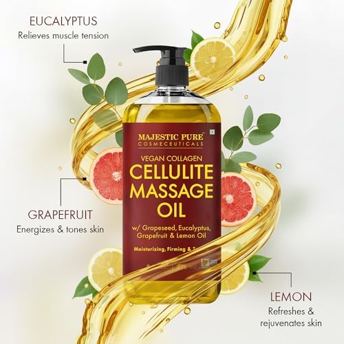 Majestic Pure Cellulite Massage Oil with Vegan Collagen, Body Oil 8 fl oz - Image 6