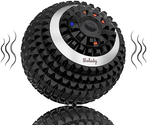 Vibrating Massage Ball 4-Speed High-Intensity Fitness Yoga Massage Roller, Relieving Muscle Tension Pain & Pressure Massaging Balls (Black) by Wolady