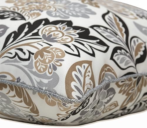 Pillow Perfect Floral Indoor/Outdoor Accent Throw Pillow, Plush Fill, Weather, and Fade Resistant, Floor - 25" x 25", Black/Tan Dailey, 1 Count - Image 5