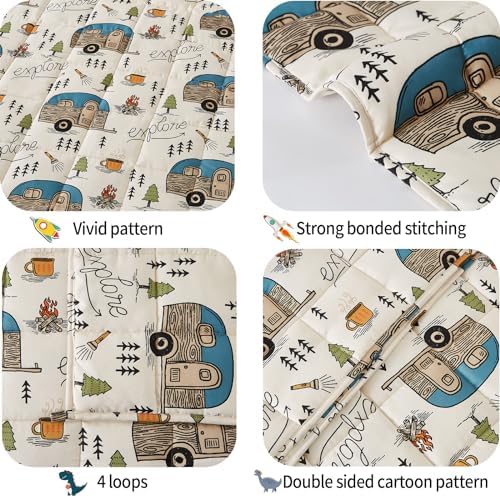 Weighted Blanket - 3 lbs Ivory Forest Heavy Blanket, 20"x30", Small Size Breathable Lap Blanket - Image 4