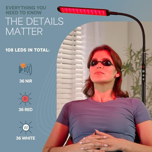 LifePro Lumaglow Red Light Therapy Lamp & Reading Lamp - 108/216 LEDs - Image 2