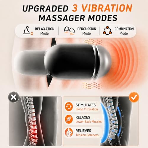 Upgraded 3-in-1 Triple Fusion Back Massager with Remote Control Cordless - Image 3