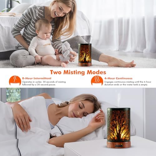 Aromatherapy Essential Oil Diffuser for Home - 100ml Black Ultrasonic Diffuser with Dynamic Flame Light, Metal Cool Mist Aroma Diffuser for Essential Oils & Auto Shut-Off Protection - Image 2