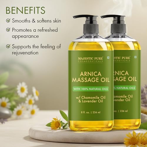 Majestic Pure Arnica Massage Oil for Men & Women, 8 Fl Oz, 2-Pack - Image 2
