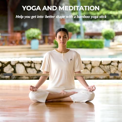 Bamboo Yoga Stick, 58.5-Inch Stretching Stick for Exercise - Image 5