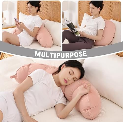 Peallow(Pat. Pend) – Long Round Body Pillow for Adults, Bolster Pillow for Sleeping, Soft and Supportive Pillow for Sleeping & Lumbar Support (Soft Pastel Pink, 39") - Image 6