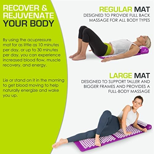 ProsourceFit Acupressure Mat and Pillow Set for Back/Neck Pain Relief and Muscle Relaxation, Purple - Image 6