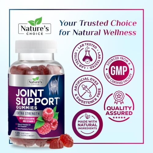 Joint Support Gummies - Extra Strength Glucosamine Gummy Supports Joints Health & Flexibility for Back, Knees, Hands - Natural Vitamin E Immune Support - Best Supplement for Women & Men - 120 Gummies - Image 4