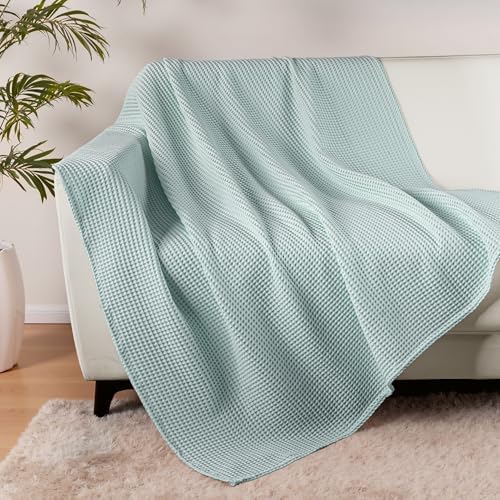 Exclusivo Mezcla 100% Cotton Oversized Waffle Throw Blanket for Couch Sofa - Image 4