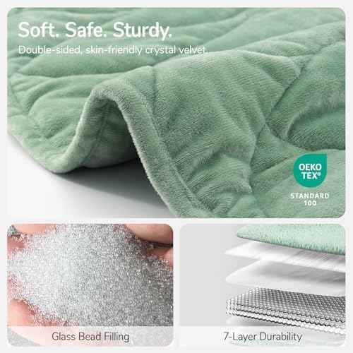 Weighted Blanket for Adults 10 lbs,60" x 78" washable Blankets, Sage Green - Image 6
