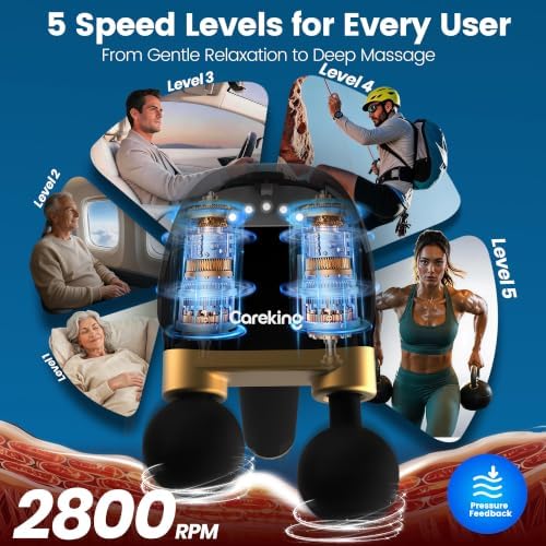 3-in-1 Massage Gun with Detachable Long Handle, Dual-Head Back Massager - Image 6