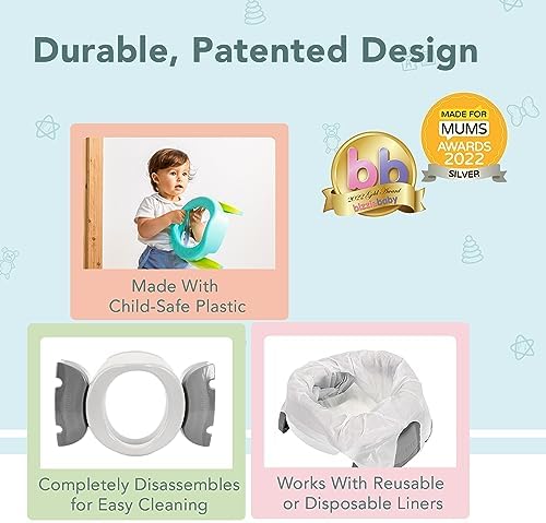 Kalencom Potette Plus 2-in-1 Travel Potty Trainer Seat Pastel Pink - Image 4