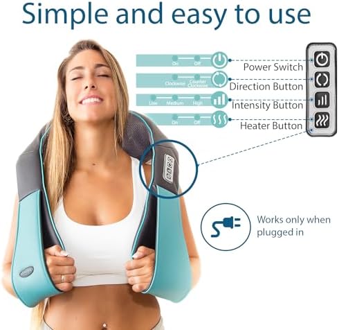 InvoSpa Shiatsu Neck and Back Massager with Heat - Deep Kneading Pillow for Massage - Electric Full Body Massager - Image 2